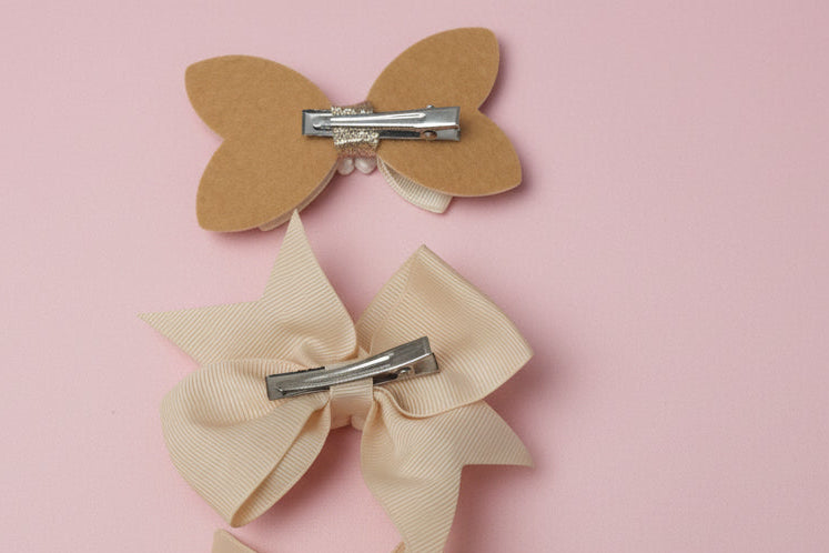 TAN & YELLOW BOW set of 7