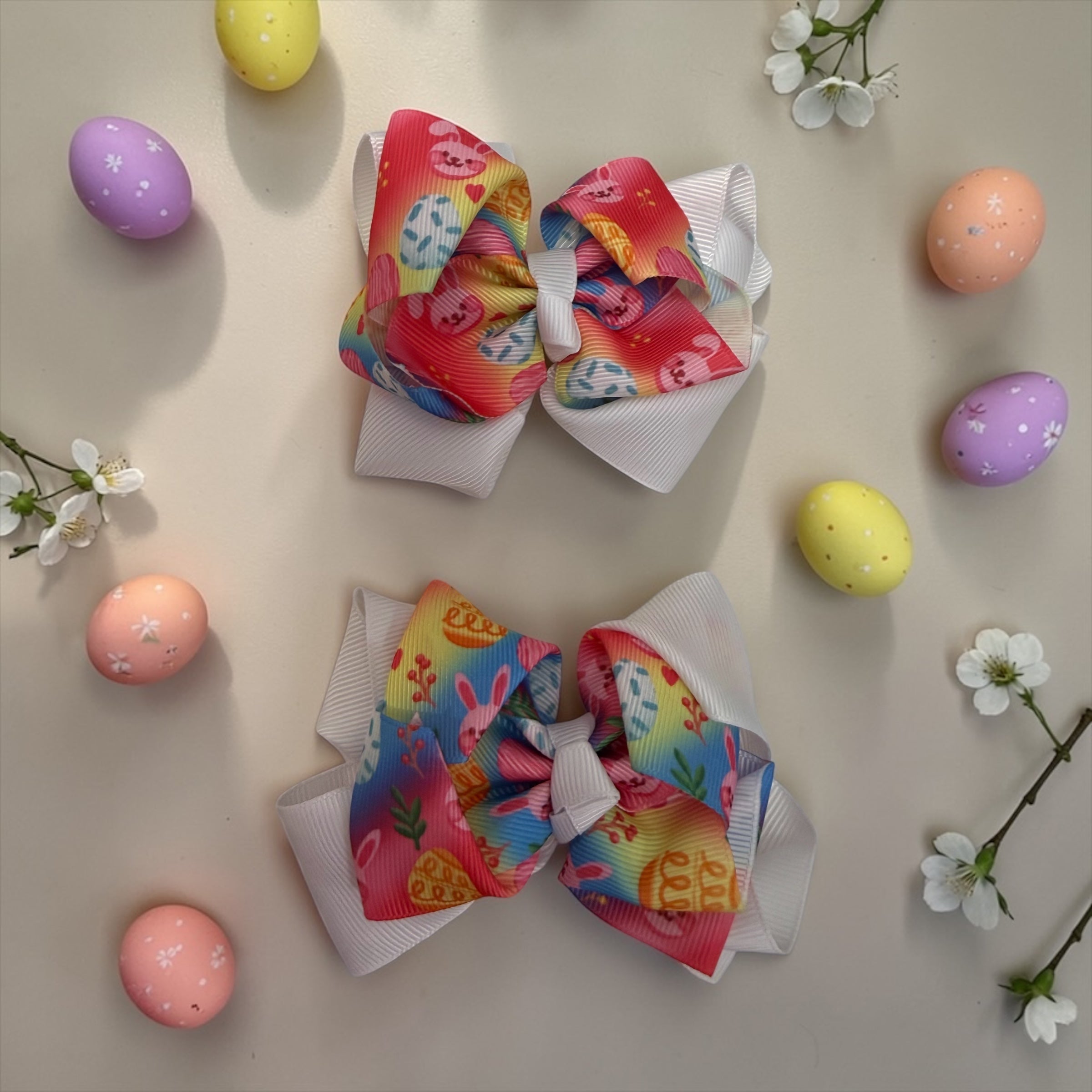 EASTER HAIR BOWS set of 4