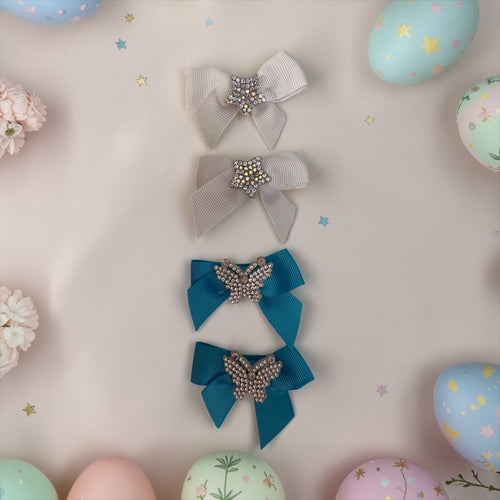 EASTER SPARK BOWS set of 8 (pink &blue)